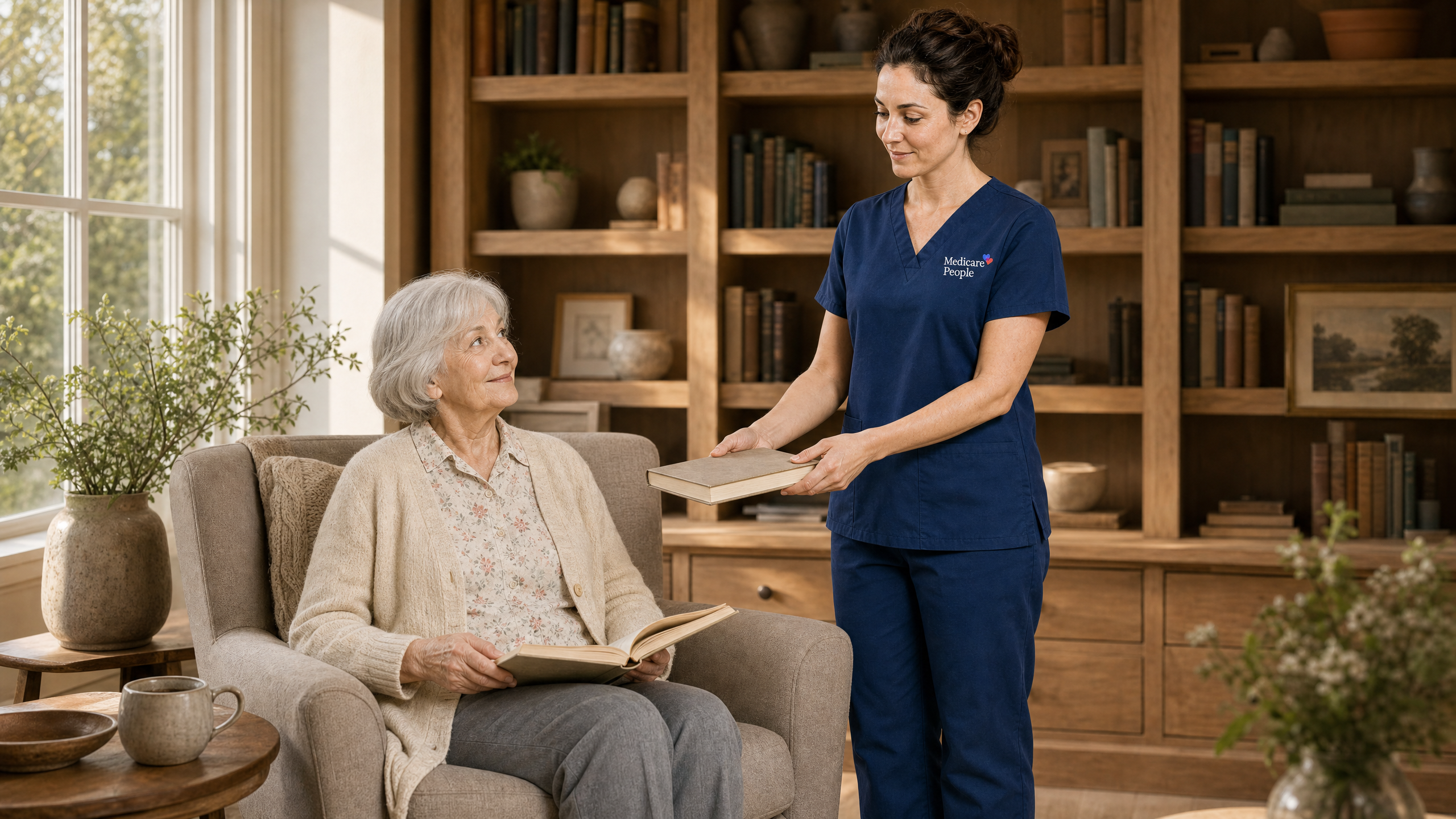 A complex care carer supporting a person with daily activities at home