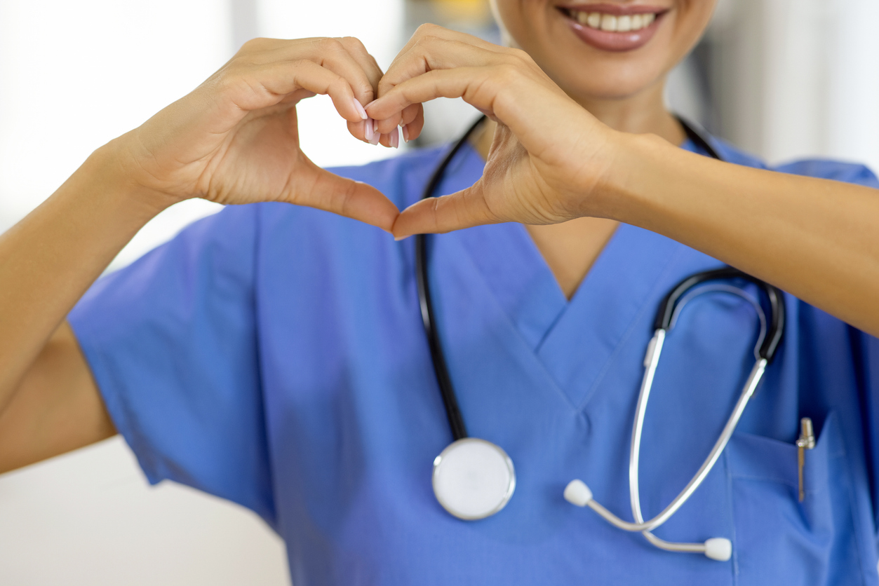 A healthcare professional working on a hospital ward
